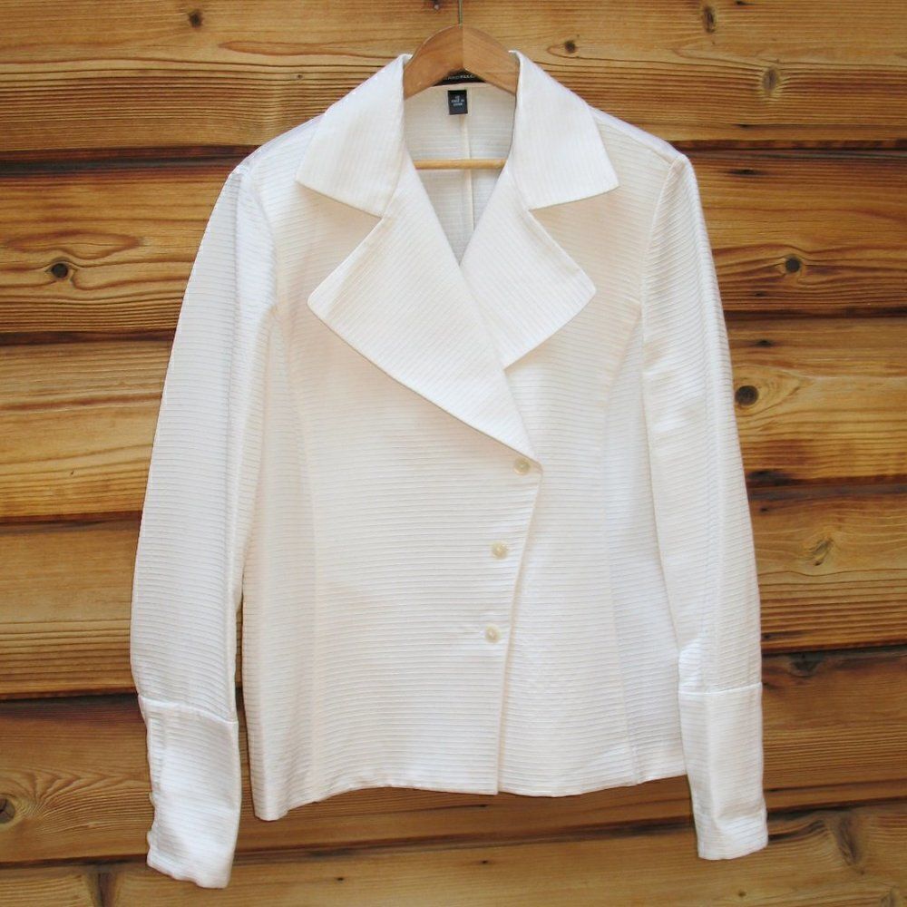 NWOT Cream Textured Wool Blend Jacket Shacket - Picture 2 of 8